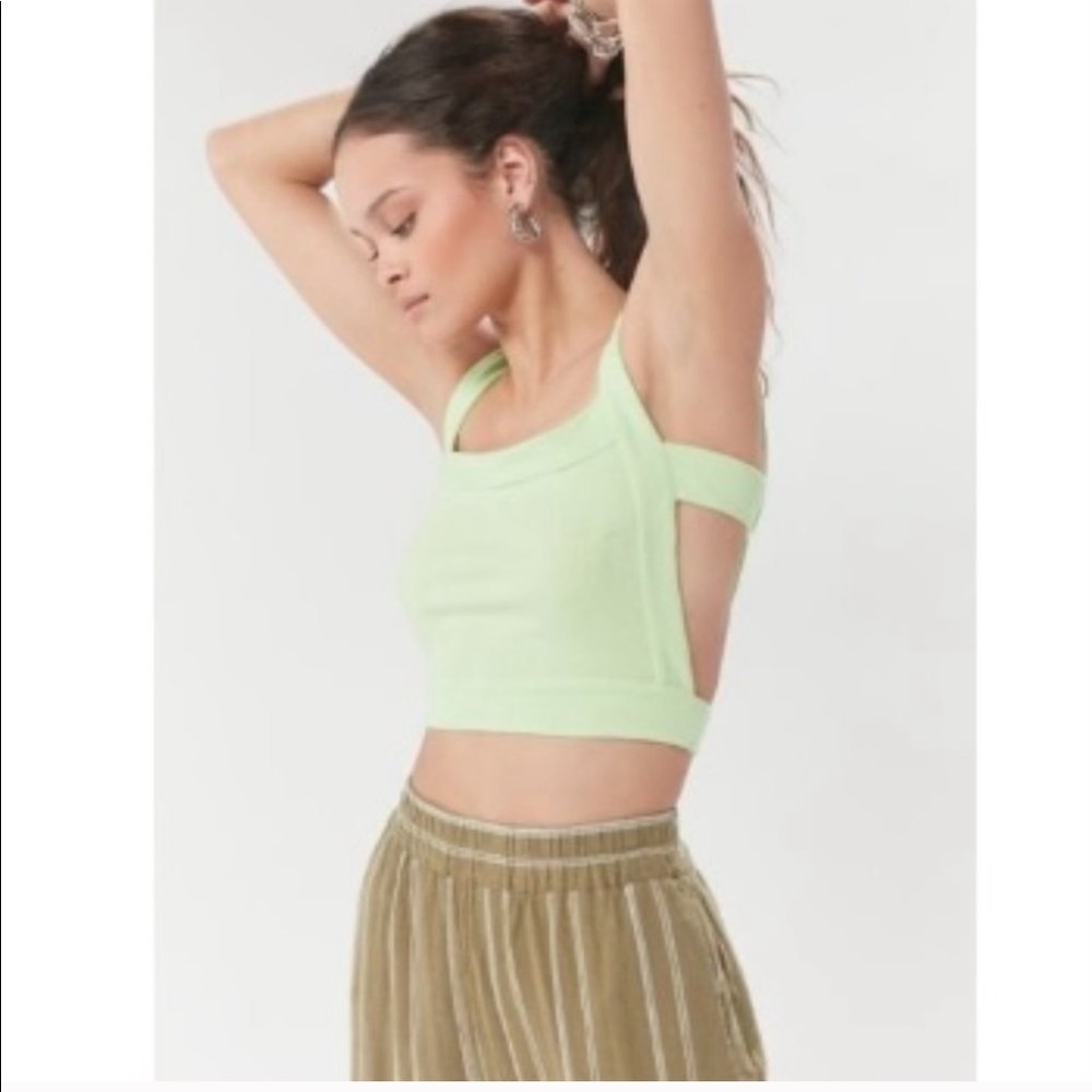 Urban Outfitters Ribbed Crop Top Green Size M